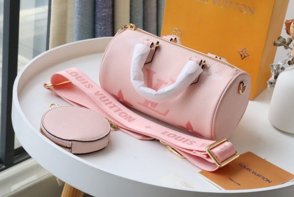 4 louis vuitton papillon bb monogram empreinte bouton de rose pink for women womens handbags shoulder and crossbody bags 79in20cm lv m45707 9988