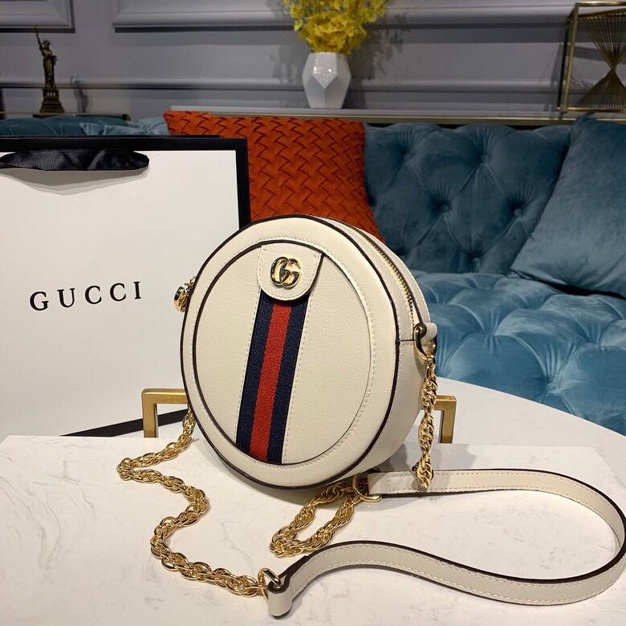 Gucci Ophidia Mini Gg Round Shoulder Bag White For Women 7In18cm Gg 9988 Acm Shop Gucci Bottines Romance noires