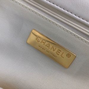 3-Chanel 19 Handbag White For Women 10.1In26cm As1160   9988