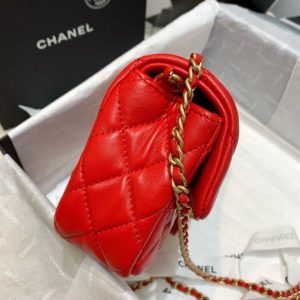1 chanel flap bag with cc ball on strap red for women womens handbags shoulder and crossbody bags 78in20cm as1787 9988