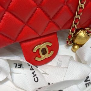 7 chanel flap bag with cc ball on strap red for women womens handbags shoulder and crossbody bags 78in20cm as1787 9988