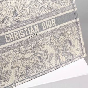3-Christian Dior Medium Dior Book Tote Bag By Maria Grazia Chiuri Grey For Women 14In36cm Cd M1296ztdt_M932   9988