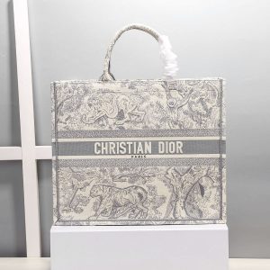 4-Christian Dior Medium Dior Book Tote Bag By Maria Grazia Chiuri Grey For Women 14In36cm Cd M1296ztdt_M932   9988
