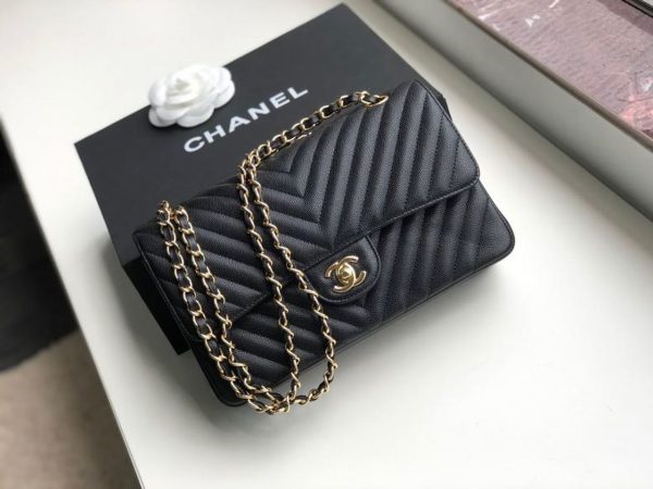 9 chanel chevron classic handbag gold toned hardware black for women womens bags shoulder and crossbody bags 102in26cm 9988
