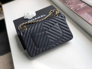 14 chanel chevron classic handbag gold toned hardware black for women womens bags shoulder and crossbody bags 102in26cm 9988