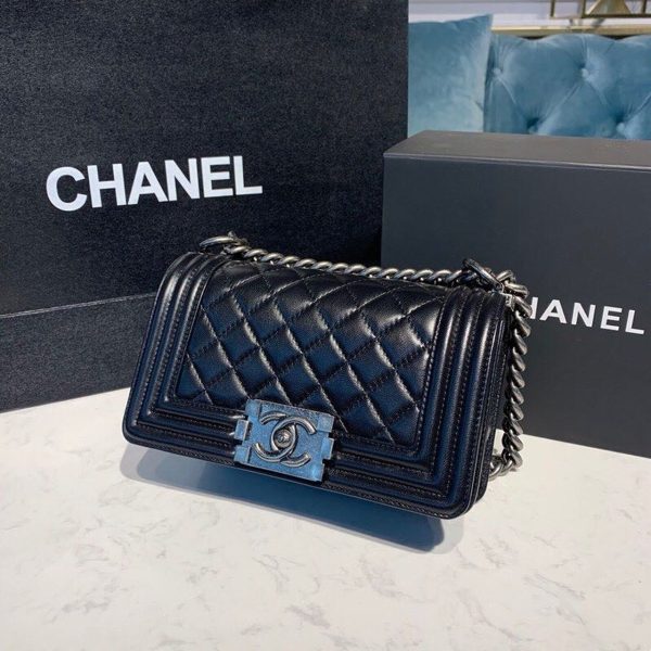 7 teaser chanel small boy handbag silver hardware black for women womens bags shoulder and crossbody bags 78in20cm a67085 9988