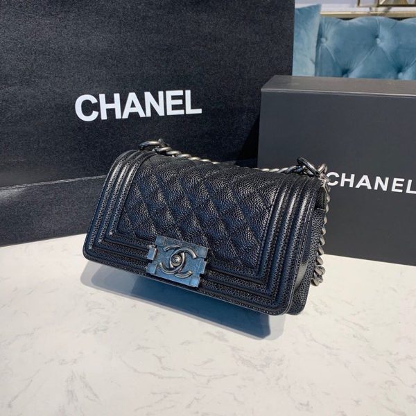 7 chanel top small boy handbag silver hardware black for women womens bags shoulder and crossbody bags 78in20cm a67085 9988 1