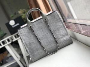 10 chanel small shopping bag silver hardware grey for women womens handbags shoulder bags 152in39cm as3257 9988
