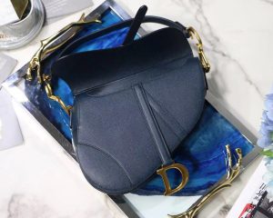 1-Christian Dior Saddle Shoulder Bag Blue For Women 7In17cm Cd   9988