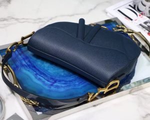 3-Christian Dior Saddle Shoulder Bag Blue For Women 7In17cm Cd   9988