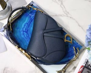 11 christian dior saddle shoulder bag Out blue for women 7in17cm cd 9988