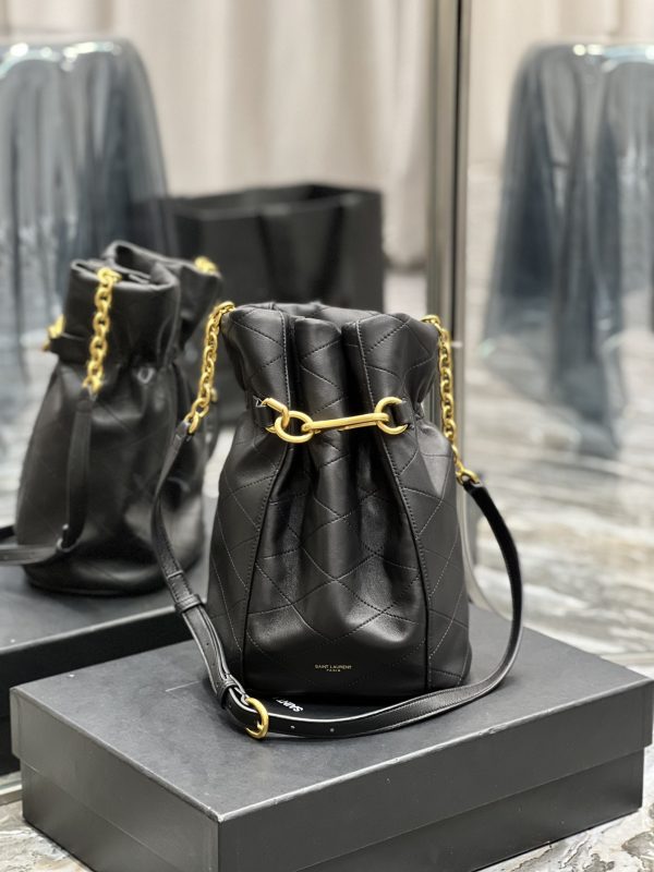 4 saint laurent le maillon bucket bag black for women 106in27cm ysl 686310aaajk1000 9988