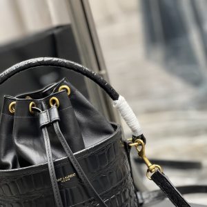 1 saint laurent bahia small bucket bag black for women 102in25cm ysl 6867332us3w1000 9988