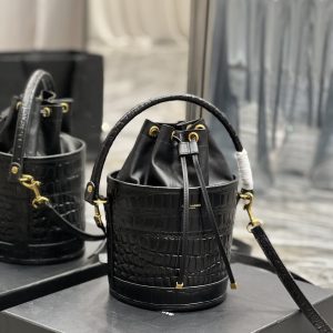 7 saint laurent bahia small bucket bag black for women 102in25cm ysl 6867332us3w1000 9988