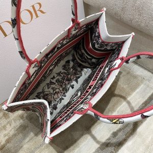 2-Christian Dior Medium Dior Book Tote Multicolor Butterfly Embroidery Redwhite For Women Womens Handbags 36Cm Cd   9988
