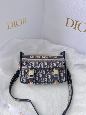 4-Christian Dior Small Diorcamp Bag Blue Dior Oblique Embroidery Blue For Women Womens Handbags Shoulder Bags Crossbody Bags 23Cm Cd M1241oriw_M928   9988