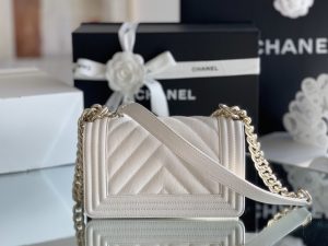 Chanel le boy white hot sale