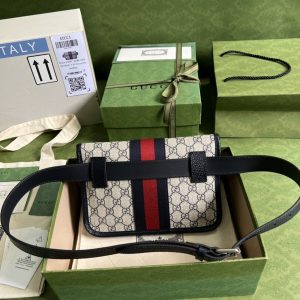 gucci ophidia belt bag beige and blue gg supreme canvas for women 9in22cm gg 674081 96iwn 4076 9988