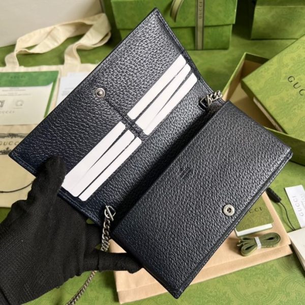 3 gucci horsebit 1955 wallet with chain beige and blue for women 75in19cm gg 9988
