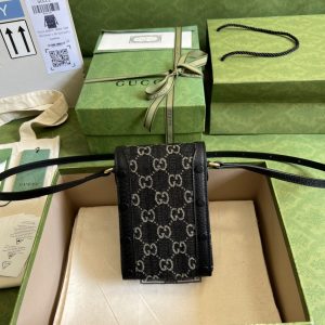 6 gucci horsebit 1955 mini bag black and ivory gg denim jacquard for women 67in17cm 625615 un3bg 1274 9988