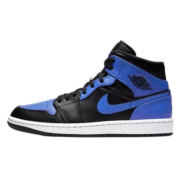 air psny jordan 1 mid black royal tumbled leather 9999