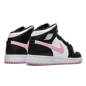 2-Air Jordan 1 Mid White Black Light Arctic Pink   9999