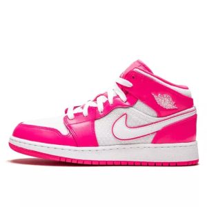 1-Air Jordan 1 Mid Hyper Pink White   9999