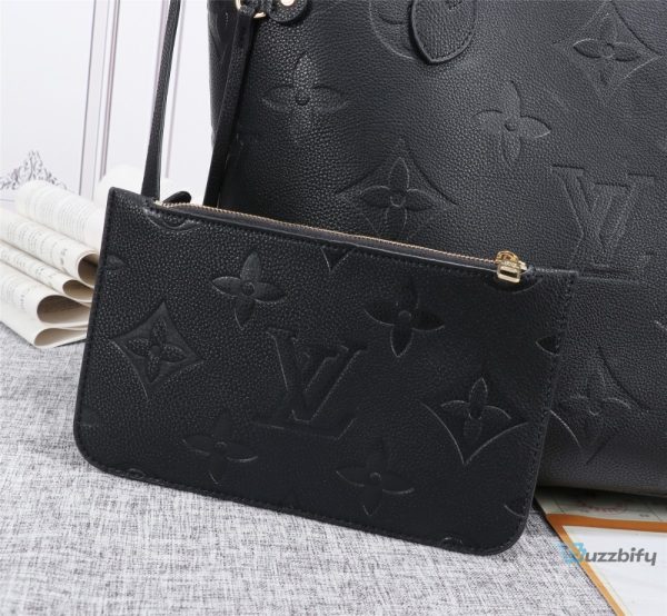 Louis Vuitton Neverfull Mm Tote Bag Monogram Empreinte Black For Women Womens Handbags Shoulder Bags 12.2In31cm Lv M45685  7777