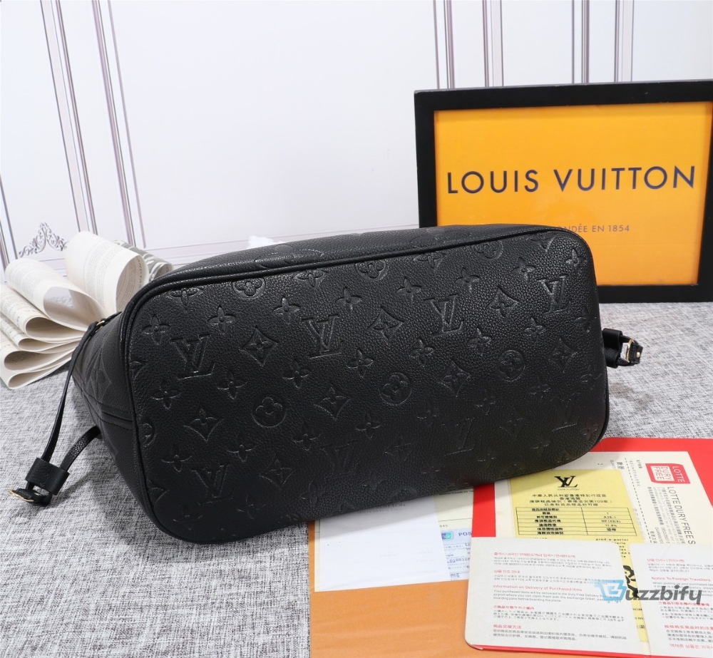 Louis Vuitton Neverfull Mm Tote Bag Monogram Empreinte Black For Women Womens Handbags Shoulder Bags 12.2In31cm Lv M45685  7777