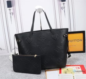 Louis Vuitton Neverfull Mm Tote Bag Monogram Empreinte Black For Women Womens Handbags Shoulder Bags 12.2In31cm Lv M45685  7777