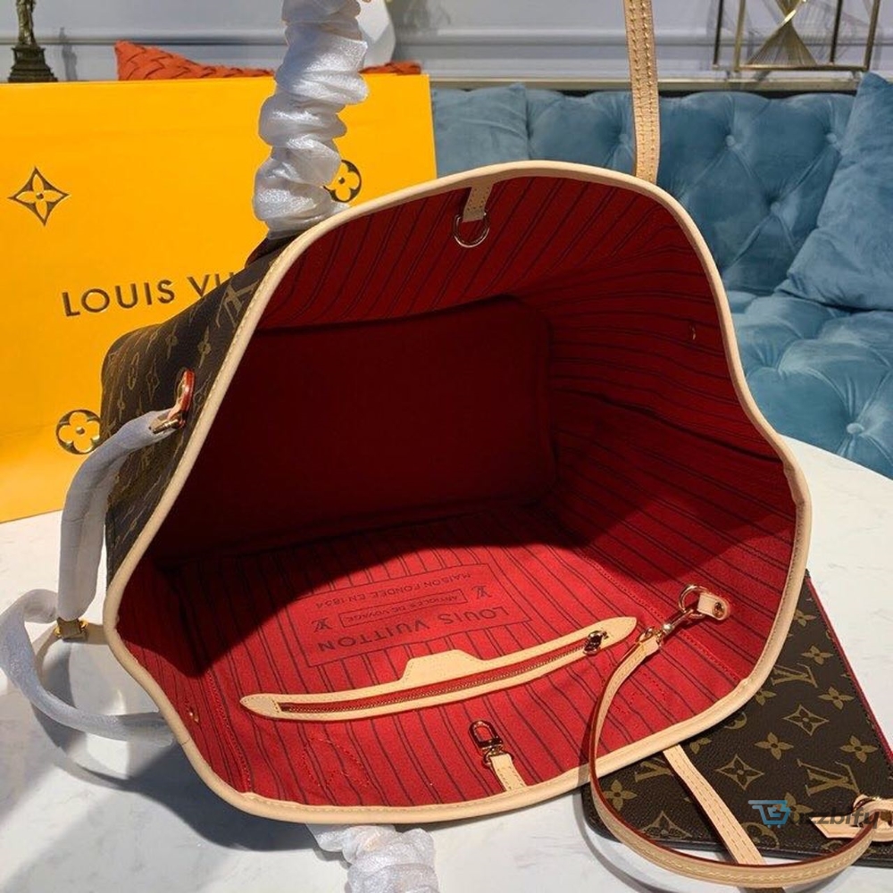Louis Vuitton Neverfull Mm Tote Bag Monogram Canvas Cerise Red For Women Womens Handbags Shoulder Bags 12.2In31cm Lv M41177  7777