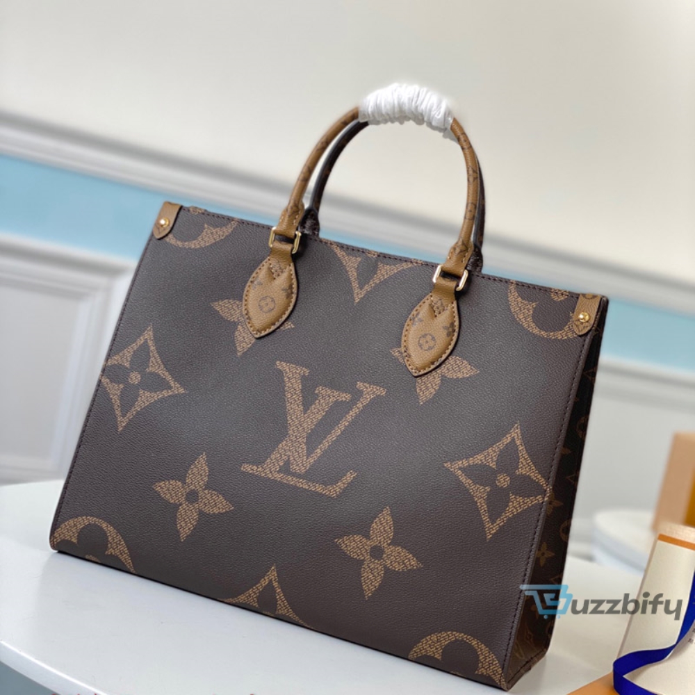 louis vuitton onthego mm monogram and monogram reverse canvas for women womens handbags shoulder bags 138in35cm lv m45321 2799 buzzbify 1 4