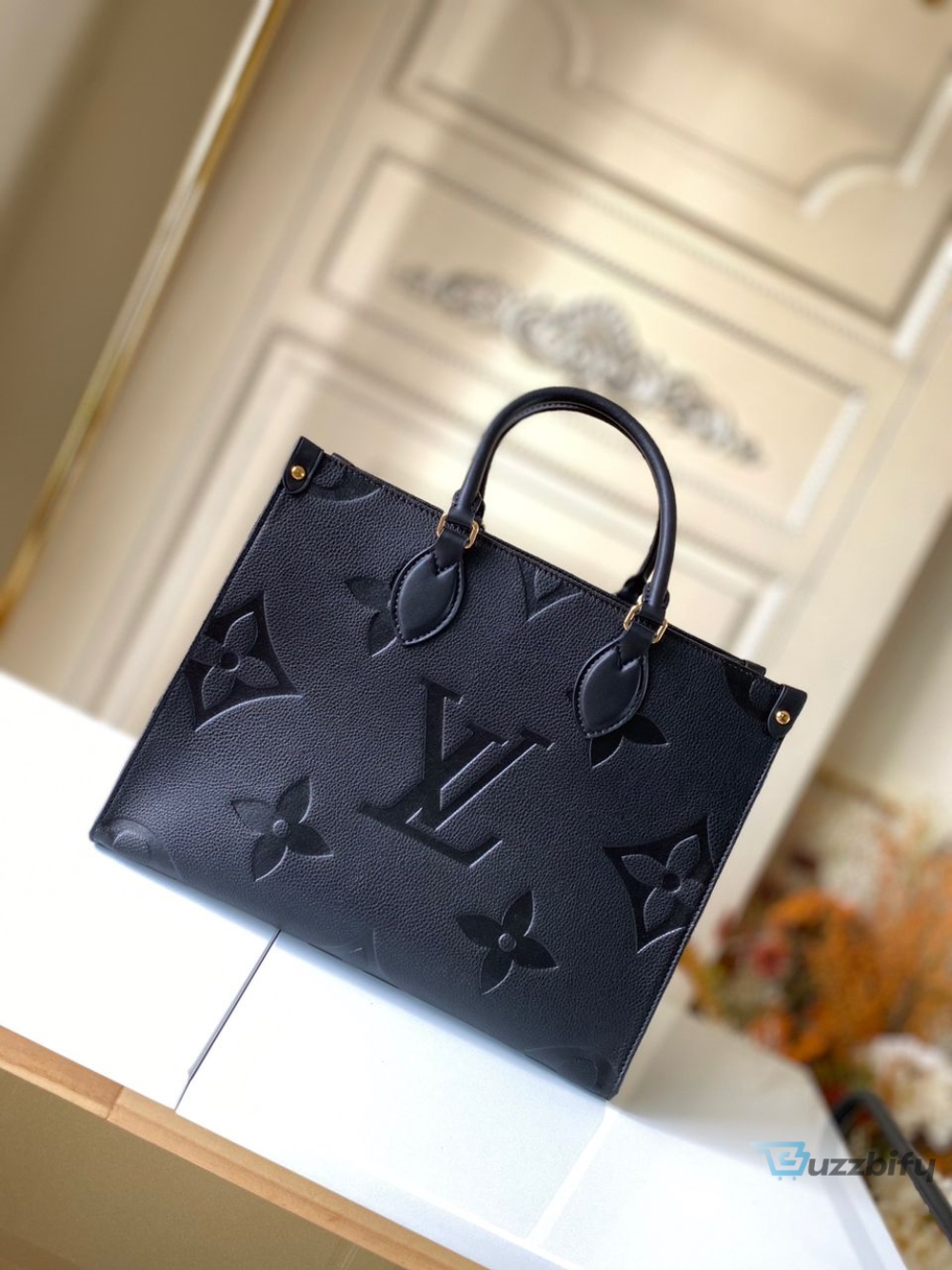 Louis Vuitton Onthego MM Monogram Empreinte Tote Bag Black For Women 35cm LV M45595 - 2799