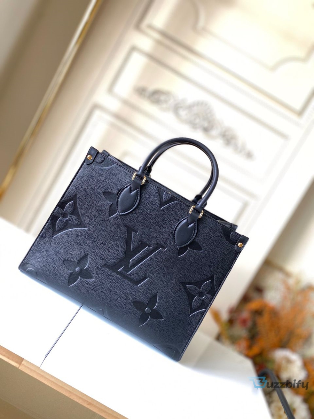 Louis Vuitton Onthego MM Monogram Empreinte Tote Bag Black For Women 35cm LV M45595 - 2799