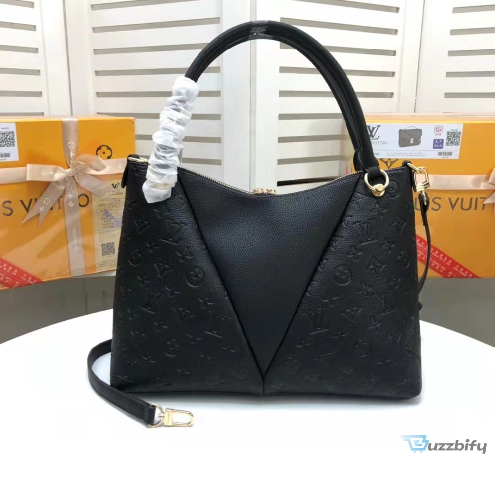 LOUIS VUITTON V Tote MM in Monogram and Black Leather