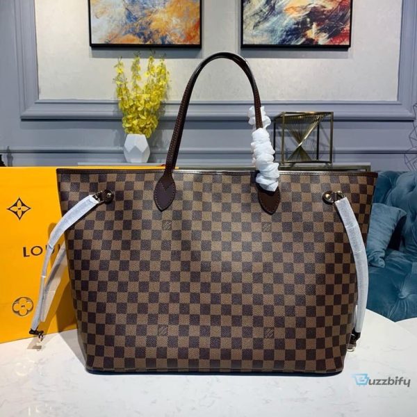 louis vuitton neverfull gm tote bag damier ebene canvas cerise red for women womens handbags shoulder bags 157in40cm lv n41357 2799 buzzbify 1 17