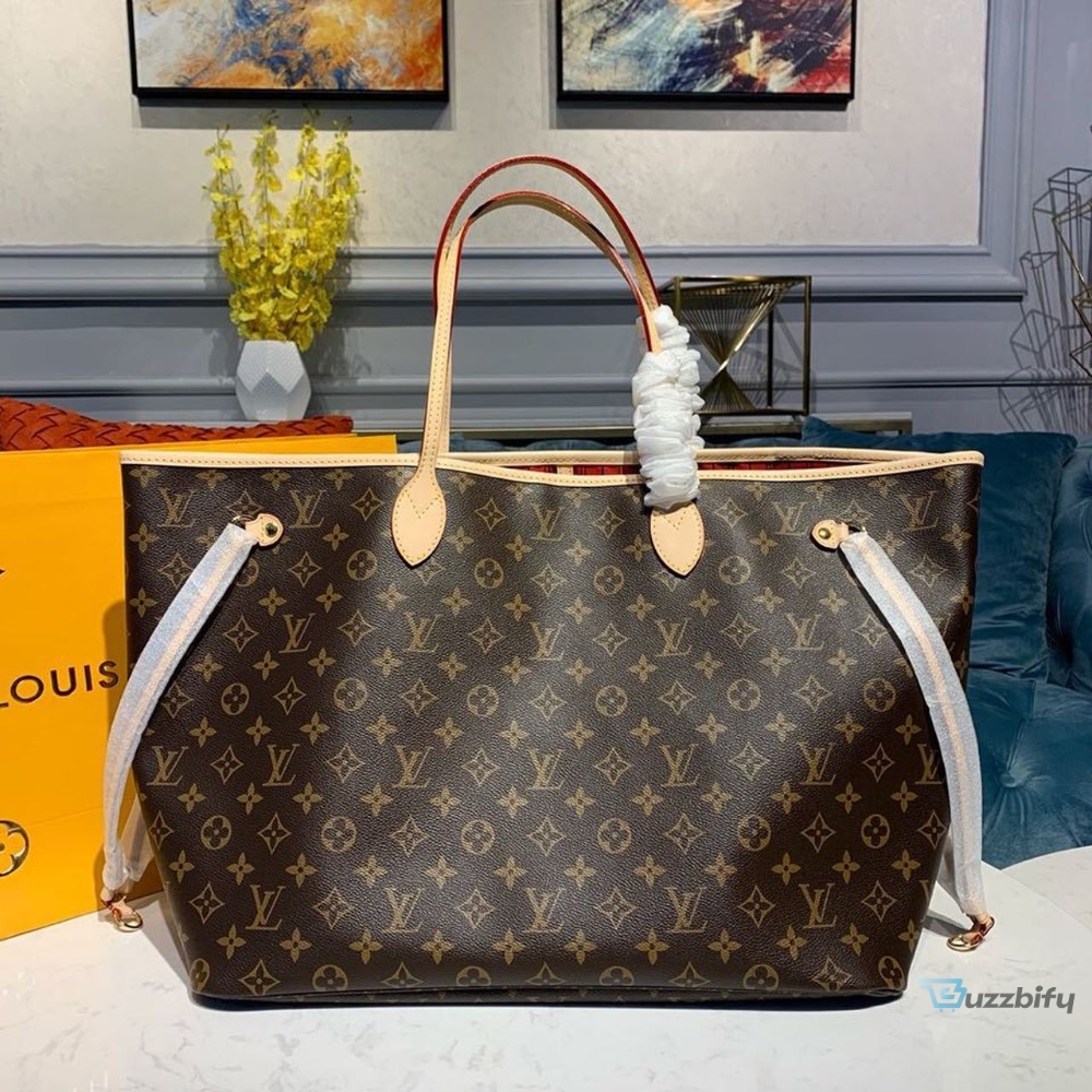 Louis Vuitton Neverfull GM Tote Bag Monogram Canvas Red For Women, Women’s Handbags, Shoulder Bags 15.7in/40cm LV M41181 - 2799