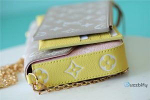 Louis Vuitton Pochette Felicie Monogram Empreinte Pink Beige Yellow For Women Womens Handbags Shoulder And Crossbody Bags 21Cm8.3In Lv M81359  2799
