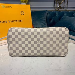 Louis Vuitton Neverfull Mm Tote Bag Damier Azur Canvas Rose Ballerine Pink For Women Womens Bags Shoulder Bags 12.2In31cm Lv N41605