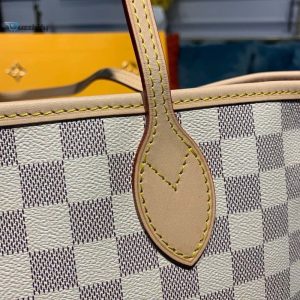Louis Vuitton Neverfull Mm Tote Bag Damier Azur Canvas Rose Ballerine Pink For Women Womens Bags Shoulder Bags 12.2In31cm Lv N41605