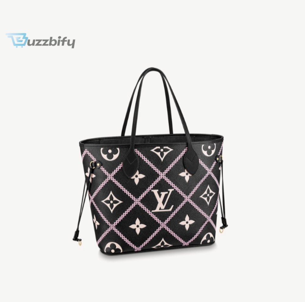 Louis Vuitton Neverfull Mm Monogram Empreinte Black For Women Womens Handbags Tote Bags 12.2In31cm Lv M46040