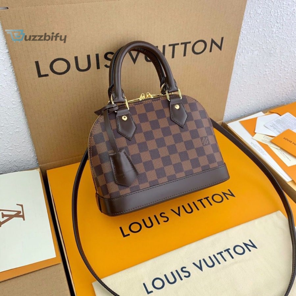 Louis Vuitton Alma Bb Damier Ebene Canvas For Women Womens Handbags Shoulder And Crossbody Bags 9.3In23.5Cm Lv N41221