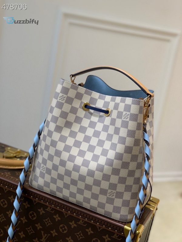 louis vuitton neonoe bucket bag mm damier azur canvas 102in26cm blue for women lv n50042 buzzbify 1 1