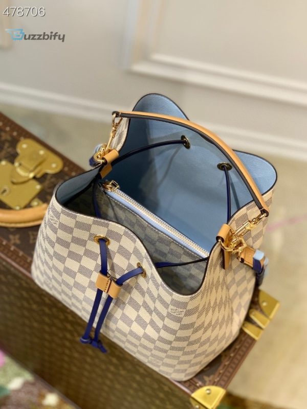 louis vuitton neonoe bucket bag mm damier azur canvas 102in26cm blue for women lv n50042 buzzbify 1 2