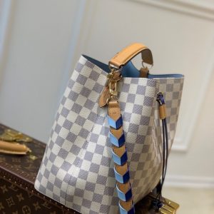 louis vuitton neonoe bucket bag mm damier azur canvas 102in26cm blue for women lv n50042 buzzbify 1 6