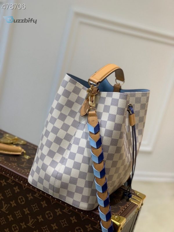 louis vuitton neonoe bucket bag mm damier azur canvas 102in26cm blue for women lv n50042 buzzbify 1 6