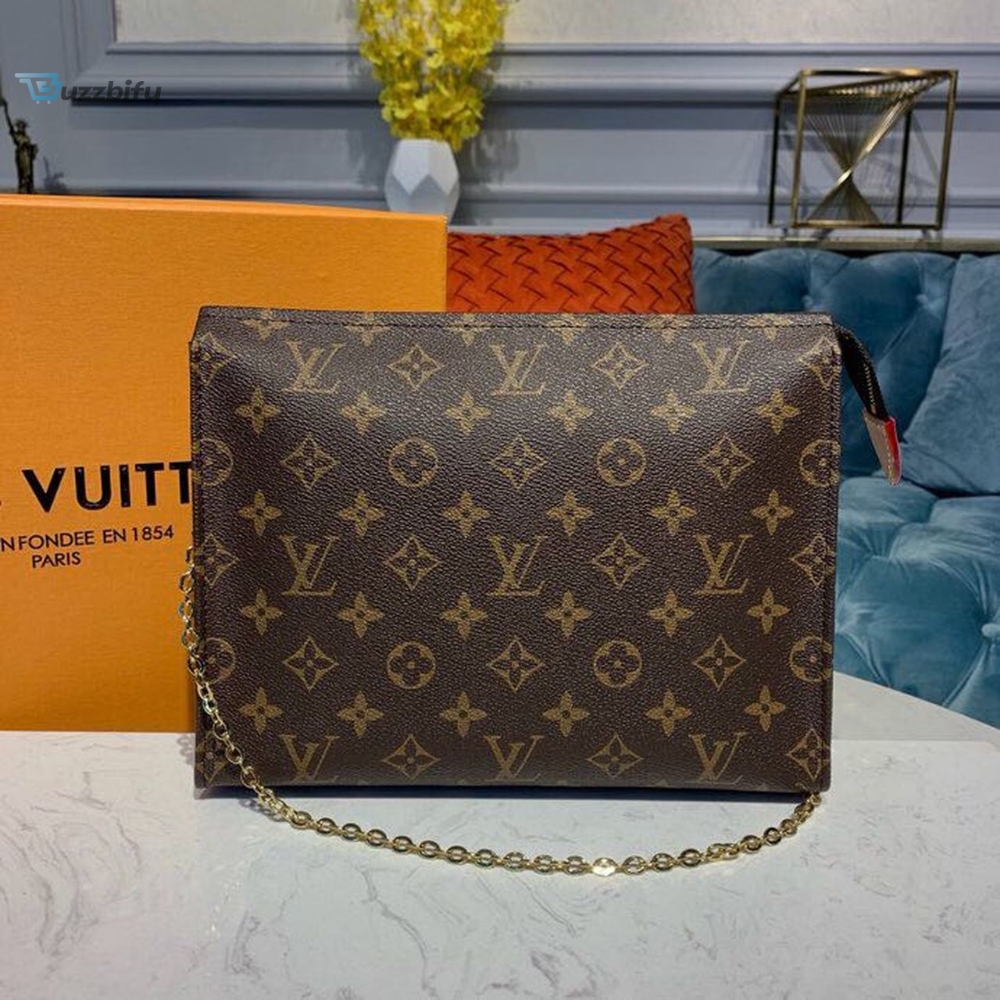 Louis Vuitton Toiletry Pouch On Chain Monogram Canvas For Women Womens Wallet 9.8In25cm Lv M81412