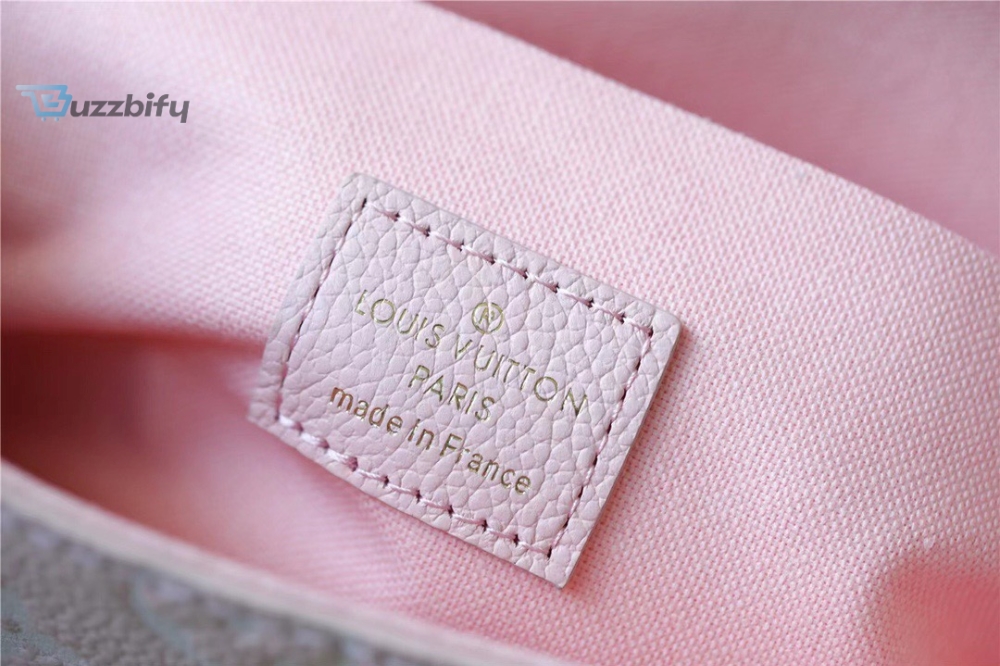 Louis Vuitton Pochette Felicie Monogram Empreinte Pink/ Beige/ Yellow For Women, Women’s Handbags, Shoulder And Crossbody Bags 21cm/8.3in LV M81359
