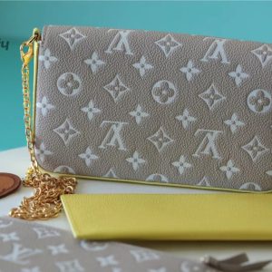 louis vuitton pochette felicie monogram empreinte pink beige yellow for women womens handbags shoulder and crossbody bags 21cm83in lv m81359 buzzbify 1 3