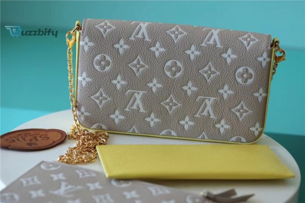 louis vuitton pochette felicie monogram empreinte pink beige yellow for women womens handbags shoulder and crossbody bags 21cm83in lv m81359 buzzbify 1 3
